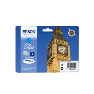 Epson Big Ben T7032 DURABrite Ultra Ink, High Yield Ink Cartridge, Cyan Single Pack, C13T70324010 Epson Big Ben T7032 DURABrite Ultra Ink, High Yield Ink Cartridge, Cyan Single Pack, C13T70324010